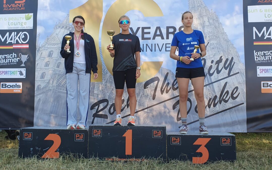 Stockerlplätze für Elisa und Robert beim Vienna City Triathlon